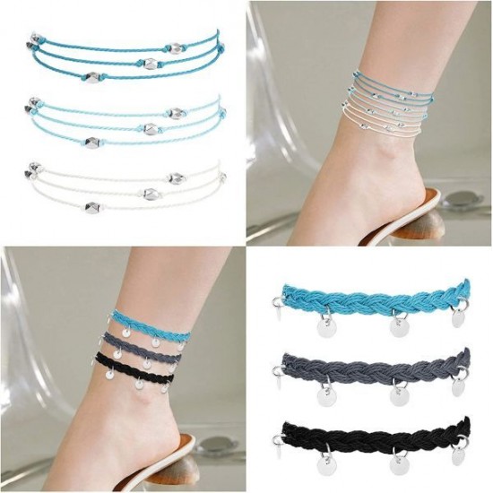 12PCS Women's Beach Turtle/Coin/Heart Ankle Bracelets Waterproof Rope Boho Layered Beach Adjustable Chain Anklet Friendship Gift 12PCS Women's Beach Turtle/Coin/Heart Ankle Bracelets Waterproof Rope Boho Layered Beach Adjustable Chain Anklet Friendship Gift